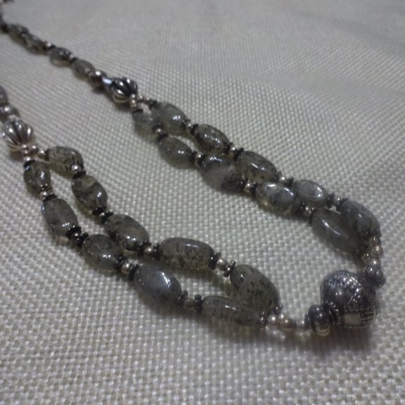 Beautiful "TOURMALINE QUARTZ" Handmade Sterling Necklace Size 19" #961A - Picture 1 of 3